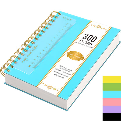 [Hardcover Notebook] Lined Spiral Journal Notebook, A5 College Ruled Thick Journals, 300 Pages Hardcover Notebook for Women Men, PVC Waterproof Cover Note Pad for Office School, 100GSM Paper, 5.7'' X 8.4'', Back to School