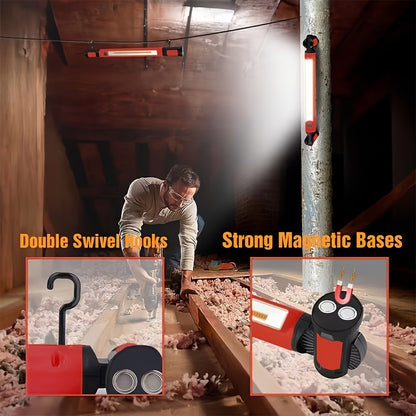 3000LM Underhood Work Light Bar, Rechargeable LED Work Light With Hanging Hook, Ideal For Auto Repair/ Mechanical Maintenance/ Garage Use/ Emergency Situations-Fathers Day Dad Gifts