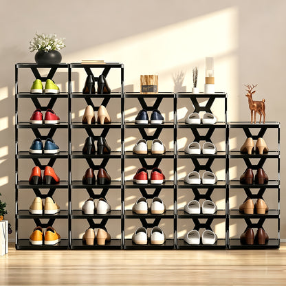 1pc Removable 6/9 Tier Shoe Rack, Space Saving Folding Shoe Rack for Home And Dormitory, Hallway, Living Room - Separate Narrow Shoe Rack for Indoor Doorway Storage. Holds Keys, Small Photo Frames, Etc.