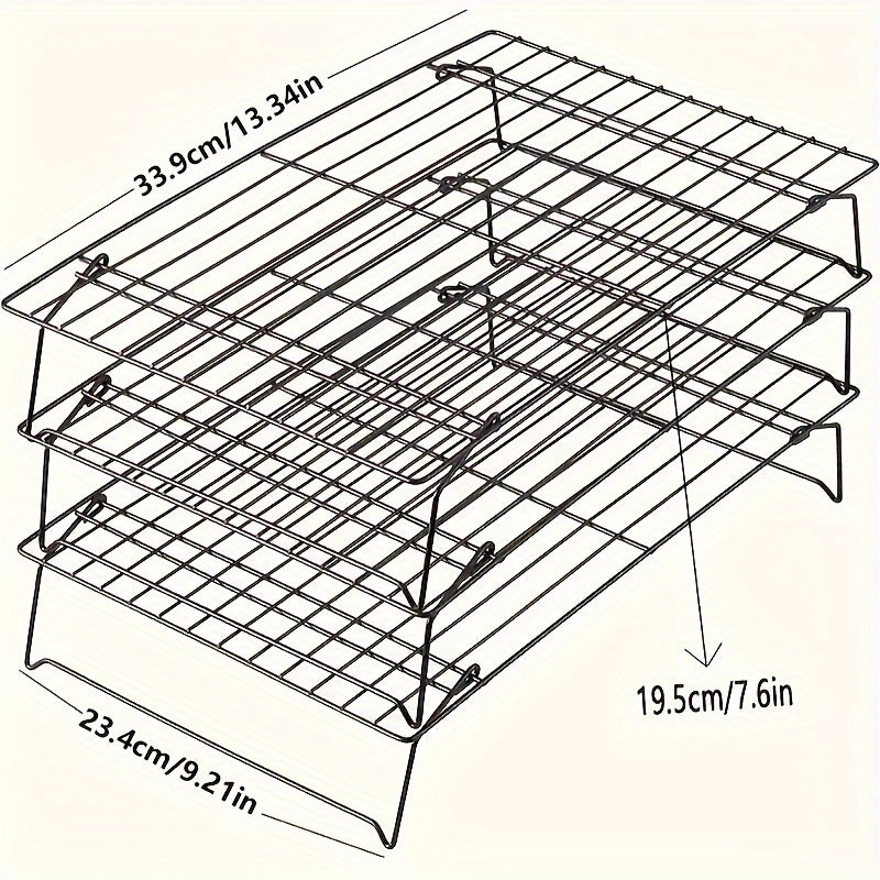 Set of 3, Collapsible And Stackable Cooling Racks for Baking, Essential Kitchen Tools And Gadgets, Perfect for Father'S Day Gifts