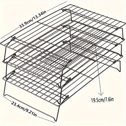 Set of 3, Collapsible And Stackable Cooling Racks for Baking, Essential Kitchen Tools And Gadgets, Perfect for Father'S Day Gifts
