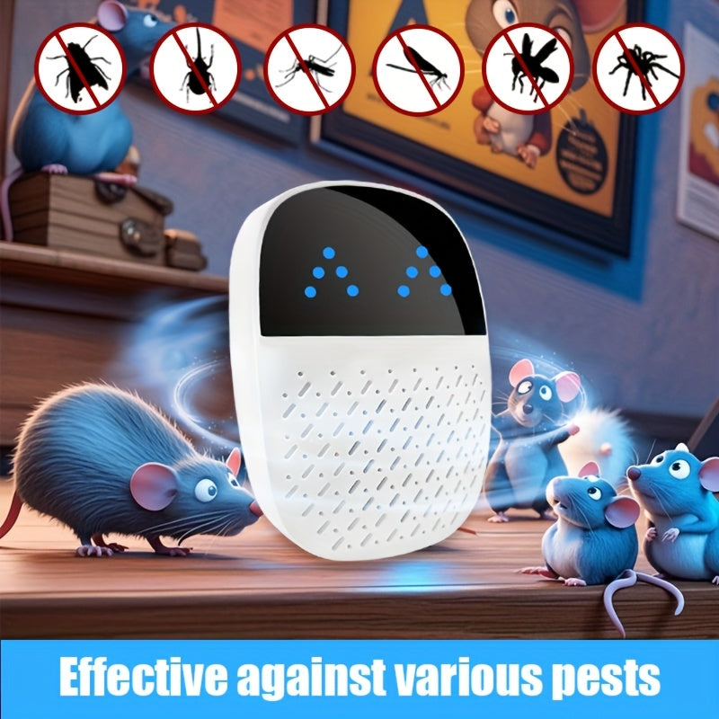 4pcs Dual-Mode Ultrasonic Insect Repellent Plug-In Indoor Mouse Repellent Harmless Home Mouse Repellent Repels Spiders Flies Ants Mice Roaches Wide Coverage - Suitable for Apartments, Dormitories And Household Necessities