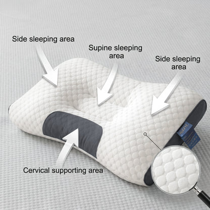 Neck Pillow 2 Pack – Breathable Memory Foam Travel Pillow with Removable Zippered Cover, Ergonomic Cervical Support for Neck & Shoulder Pain Relief