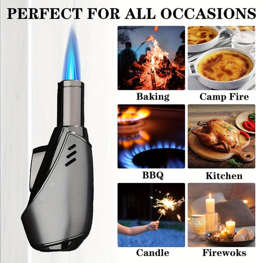 Butane Torch Lighter Spray Gun – Windproof Blue Flame with Safety Lock, Flame Adjustment for Outdoor BBQ, Cooking, Welding, Candles & Camping