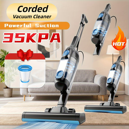 Vacuum Cleaner Cordless & Corded 2-in-1, INSE 35-70KPA Powerful Suction 6-in-1 Handheld Vacuum with Detachable Battery, 45-Min Runtime, 50.5oz Dust Cup, LED Brush – For Home Hardwood Floor Carpet Pet Hair