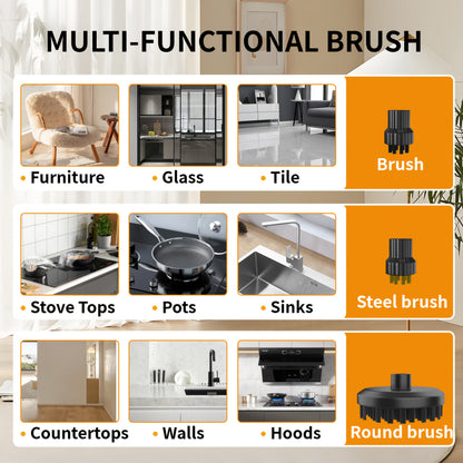 Handheld Steam Cleaner High Pressure Portable Steam Cleaning Machine for Kitchen Grease Sofa Car Upholstery Air Conditioner Washing Machine Tile Grout