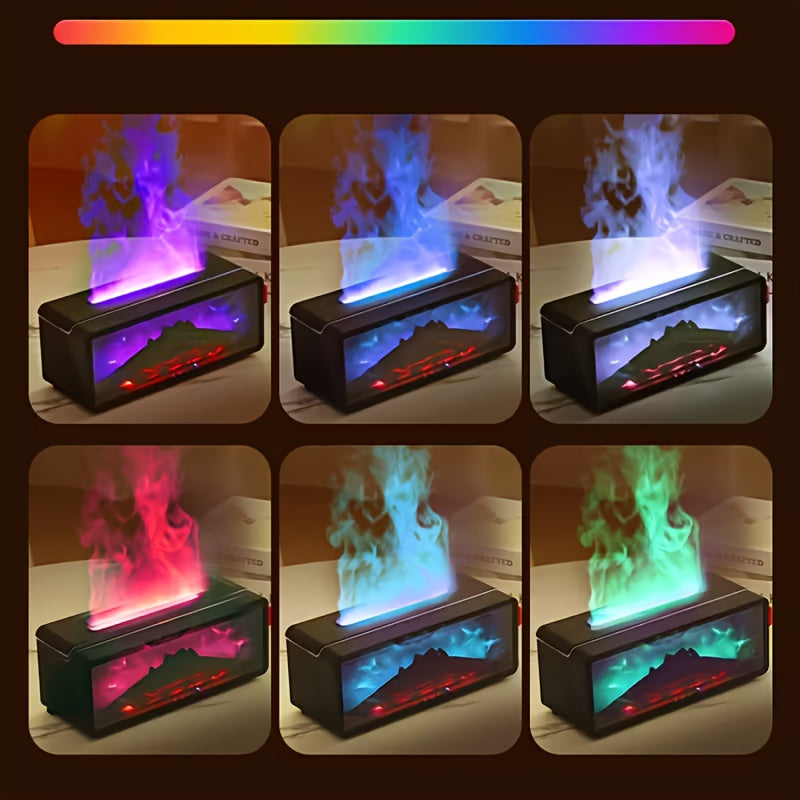 3D Realistic Flame Electric Fireplace, Dual-function Aroma Diffuser And Humidifier, Silent Operation, Realistic Fireplace Effect with Flickering Flames, Suitable for Living Room, Bedroom, Office, Ideal Christmas/Valentine's Day Gift