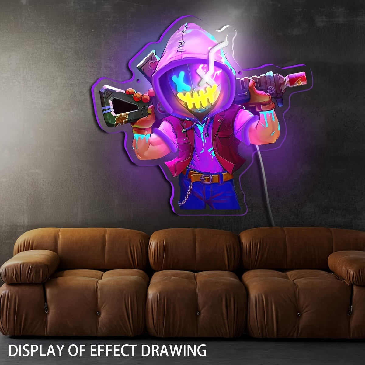 Neon Marksman LED Wall Art - UV Printed, USB Powered, Perfect for Game Rooms & Bars