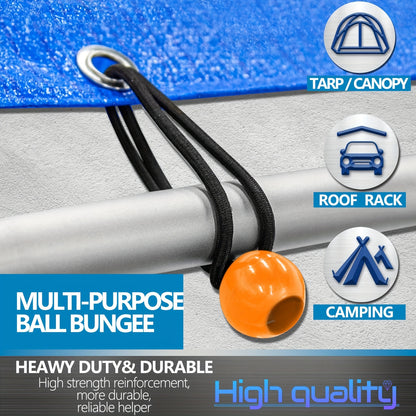 32pcs Bungee Cords Assortment Jar Includes 10" 18" 24" 32" 40" Bungee Cord with Hooks, 8" Canopy Tarp Ball Ties And Tarp Clips