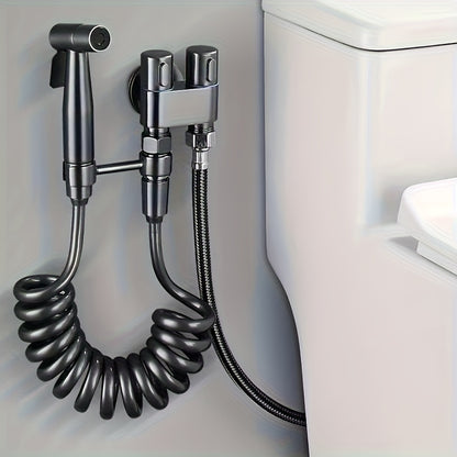 6Pcs Wall Mounted Bidet Sprayer Kit, Handheld Pressure Toilet Sprayer with Hose & Holder, Self-Cleaning Personal Hygiene Sprayer for Bathroom, Pet Shower & Toilet Cleaning