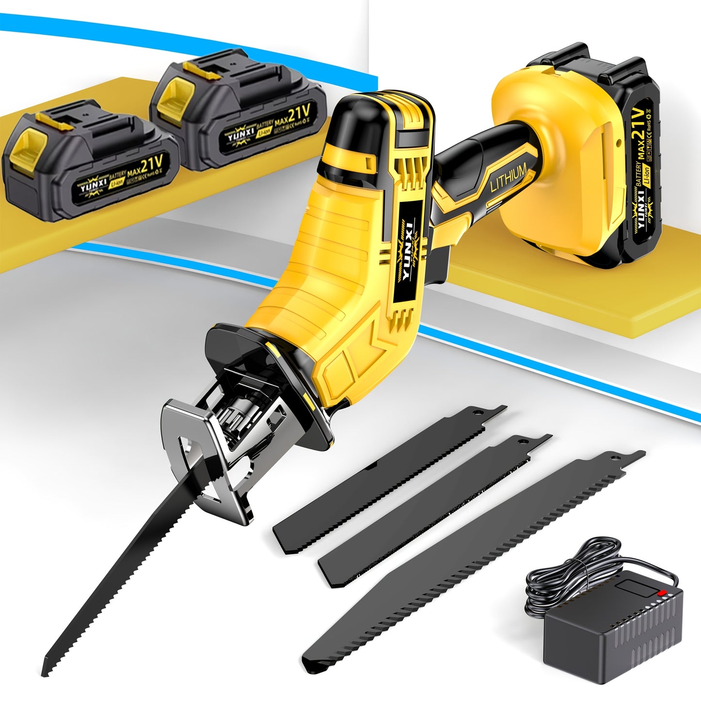 Newly Upgraded Electric Reciprocating Saw, Cordless Design, Optional Large Capacity Battery And Charger, Equipped with Safety Lock Buckle, with Safety Protection Function, Special Tool Discounts, Men's Holiday Gifts