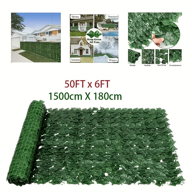 Artificial Ivy Privacy Fence Screen – UV-Resistant Faux Ivy Hedge Panel for Outdoor Patio, Garden, Balcony & Fence Cover | Realistic Greenery Wall Decor | Multiple Sizes Available