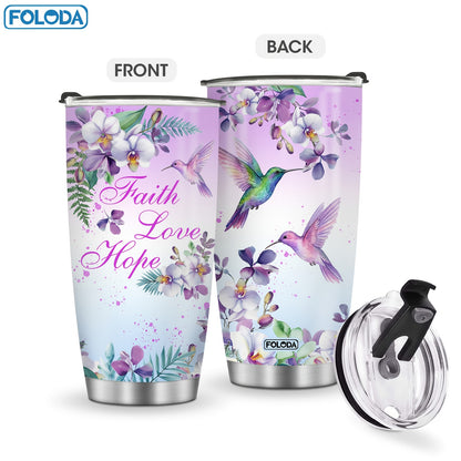 1pc, Hummingbird Flower Vacuum Insulated Travel Coffee Tumbler For Mother Grandma, Present For Mama Mom Sister Daughter, Birthday Valentines Day Gift For Her