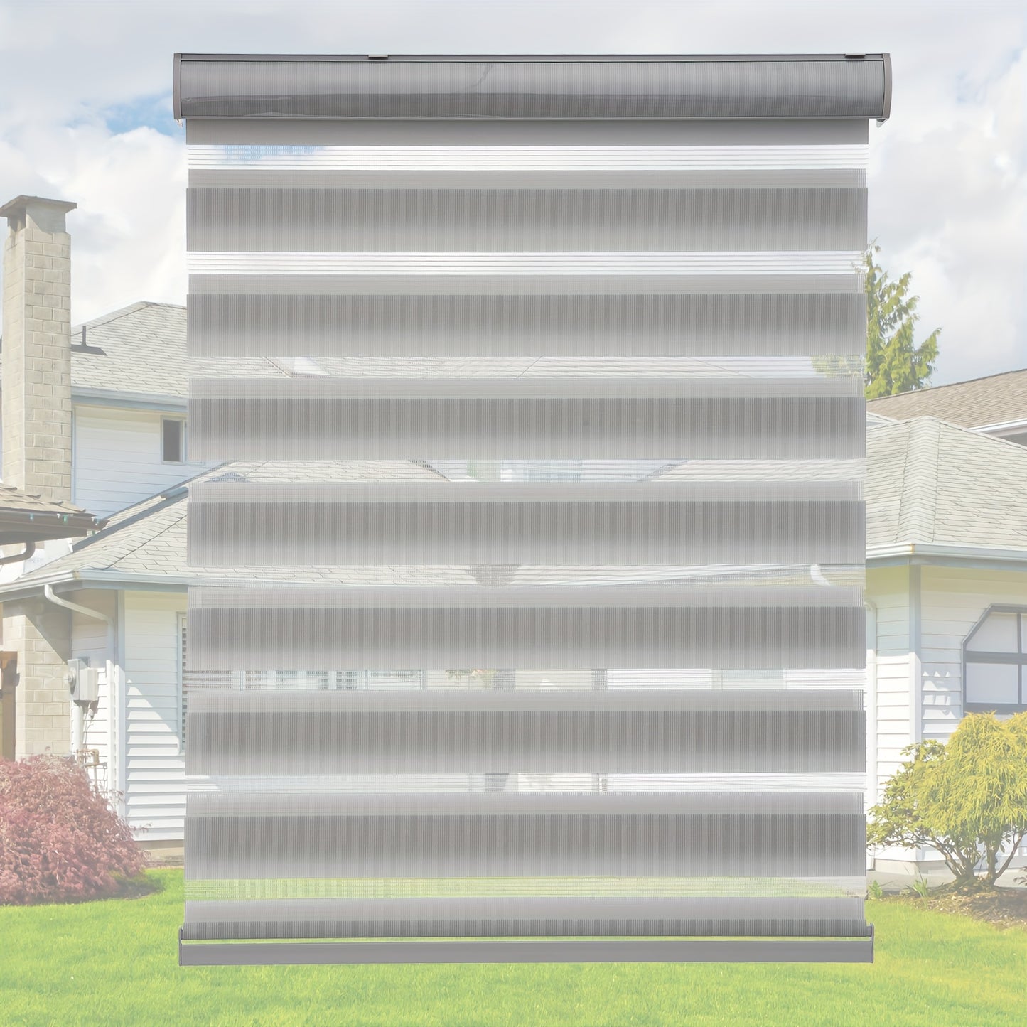 Cordless Zebra Crossing Window Blinds, Free Stop Curtains, Double-layer Control of Light Transmittance During the Day and Night, Suitable for Home and Office, Easy to Install