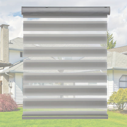 Cordless Zebra Crossing Window Blinds, Free Stop Curtains, Double-layer Control of Light Transmittance During the Day and Night, Suitable for Home and Office, Easy to Install