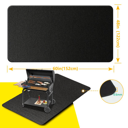 Oversized Grill Mat Measuring 76X51/60X48/72X39 Inches, Suitable for Outdoor Grilling. This Double-Sided Fire-Resistant Pad Is Ideal for Indoor Fireplaces And Fire Pits, Providing an Oil-Resistant And Waterproof Barrier for Decks And Patios