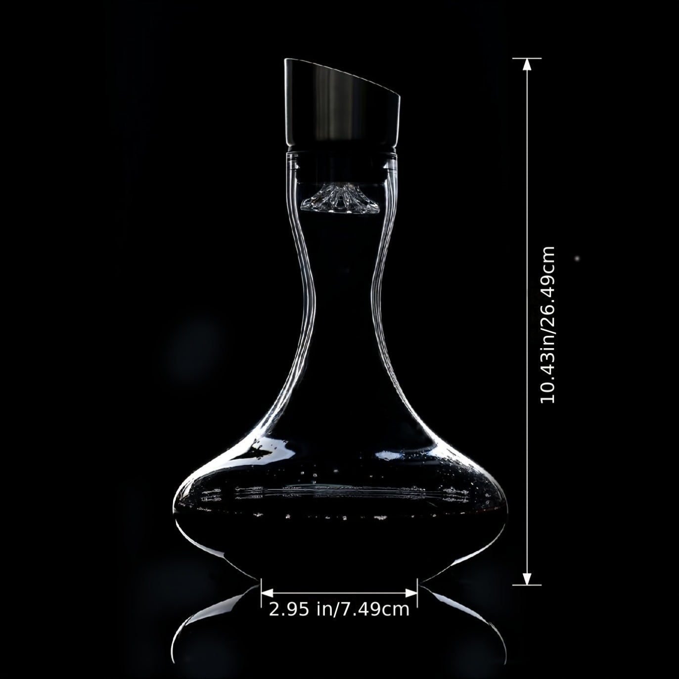 FBL&HM Elegant Red Wine Decanter Aerator Pourer - Made from 100% Hand-Blown, Clear Crystal Glass - Wine Carafe Bottle, a Perfect Gift for Wine Enthusiasts - 33.81oz Capacity