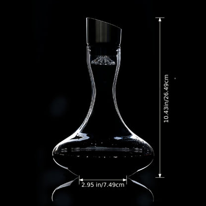 FBL&HM Elegant Red Wine Decanter Aerator Pourer - Made from 100% Hand-Blown, Clear Crystal Glass - Wine Carafe Bottle, a Perfect Gift for Wine Enthusiasts - 33.81oz Capacity