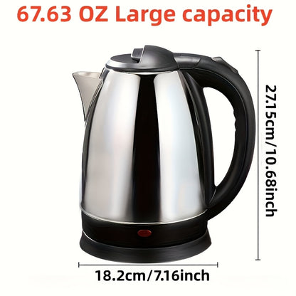 Stainless Steel Electric Kettle with Automatic Shut-Off, LED Indicator Light, Bpa-Free Double-Wall Design, Fast Boiling for Coffee And Tea, Back-To-School Gift, New Year Gift (2-Liter Large Capacity)