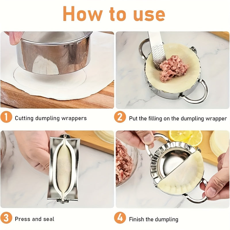 13pcs Dumpling Maker Set with Wooden Handles - Versatile Ravioli, Lasagna, And Pierogi Cutter Tools, Includes Stamp Makers, Circular Dumpling Molds, And Pastry Spoons - Ideal for Homemade Pasta And Pierogi