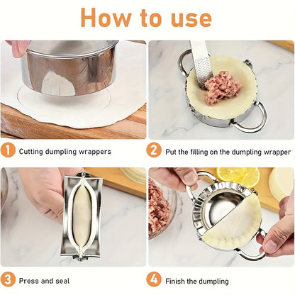 13pcs Dumpling Maker Set with Wooden Handles - Versatile Ravioli, Lasagna, And Pierogi Cutter Tools, Includes Stamp Makers, Circular Dumpling Molds, And Pastry Spoons - Ideal for Homemade Pasta And Pierogi