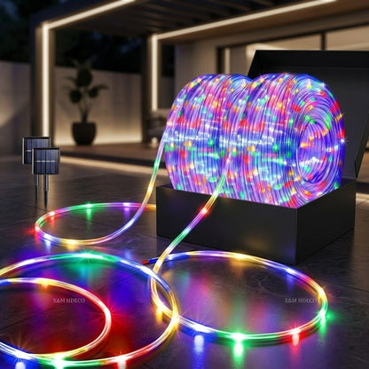 Outdoor Solar LED String Lights, Flexible Fairy Lights for Pool, Fountain, Wedding Decor 105/72/40/23FT, 300/200/100/50Leds
