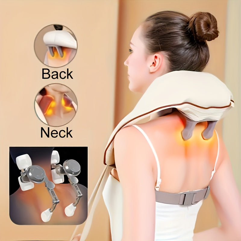 Neck Massager with 6 Massage Nodes, A Specialized Device for Kneading The Trapezius Muscles, Legs, And Neck. Wireless Neck Massager with Heating And Shiatsu Function, Providing A Massage Like Human Hands. A Perfect Valentine's Day Gift for Women.