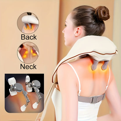 Neck Massager with 6 Massage Nodes, A Specialized Device for Kneading The Trapezius Muscles, Legs, And Neck. Wireless Neck Massager with Heating And Shiatsu Function, Providing A Massage Like Human Hands. A Perfect Valentine's Day Gift for Women.