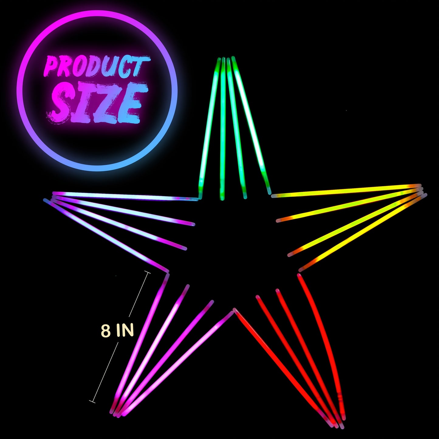Gift for Her/Him 300pcs Glow Sticks Bulk 8" Glowsticks, Glow Stick Bracelets Necklaces, Glow in The Dark Party Favors, Easter, Christmas, Halloween Party Supplies Pack, Football Party Supplies, Halloween Party Favors Gifts