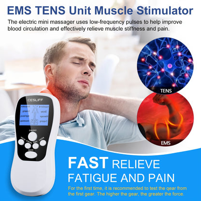 Digital TENS Unit with Accessories | Deep Muscle Stimulation for Back, Neck and Hip Relief | Nerve Pain, Tendonitis, Arthritis, Stiffness and Inflammation Management | Home Self-Relax and Recovery, Relaxation, Post-Workout Rejuvenation