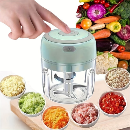 Compact 8.45Oz USB Powered Electric Food Chopper And Garlic Crusher - Includes Meat Mill And Mader Features, Ideal for Quick Kitchen Preparation, Ingredient Preparation Tools, Portable, Suitable for Camping Picnic, Garlic Chopper