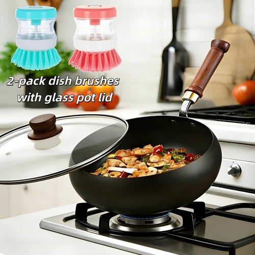 Japanese Wok, Ideal for Pots And Pans Set, Large Bellied Non Stick Cookware, Heat Resistant Handle, Fit Gas Induction Stoves, Pressure Cooker Fast Stew, Chafing Dish Alternative, Kitchen Accessories & Gadgets, for Camping, Soups Stewing