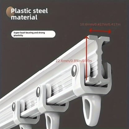 White Glossy Flexible Alloy Plastic Curtain Rail - Easy to Install on Ceiling, Trim to Fit, Ideal for Bathroom and Home Decor, Bay Window Decoration | Modern Curtain Accessories | Durable PVC Track, Bend as Needed