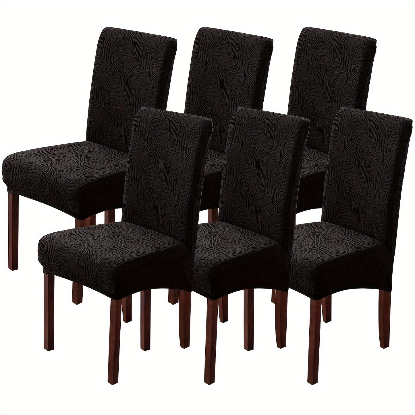 4/6pcs Chair Covers For Dining Room, Stretch Jacquard Dining Chair Slipcovers Removable Washable Chair Protector For Kitchen, Hotel, Restaurant