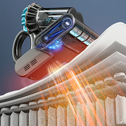Belife M8 Mattress Vacuum Cleaner, a 20Kpa Bed Vacuum with Light, Hot Air, And High Heating Features, Offers Powerful 550W Suction. This 16.91oz Double-Cup Handheld Vacuum Is Designed for Cleaning Couches, Pillows, And Pet Hair, And It Is Corded