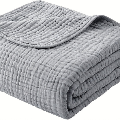 100% Cotton Muslin Blanket 6 Layer, Soft Morandi Color Gauze Blanket for Couch & Bed, Lightweight & Breathable Blanket for All Season, Machine Washable