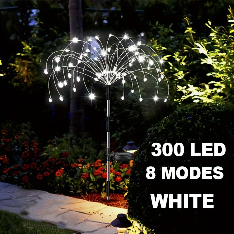 Solar Fireworks Lights, 420/300/200/60 LEDs Waterproof Solar Garden Flower Lights, 8 Lighting Modes, Yard Patio Yard Yard Pathway Yard Villa Outdoor Lighting Christmas Decoration With Stake Decoration Fairy Lights