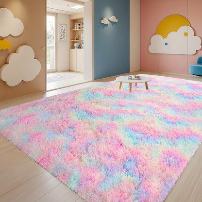 An 8X10 Feet Luxurious Plush Rug Designed for The Living Room, Featuring a Fuzzy Texture, This Large Area Rug Is Fluffy, Modern, And Non-Slip, Making It Perfect for Bedrooms, Study Rooms, Teen Dorms, And As a Home Decor Item Or Christmas Gift