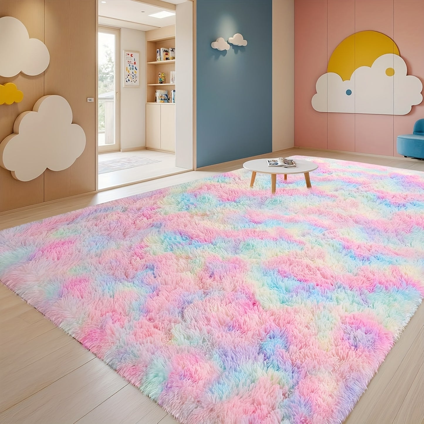 Fluffy Bedroom Carpet Shaggy Fuzzy Grey Soft Rugs for Bedroom Plush Rug Thick Area Rugs for Living Room Cute Room Decor