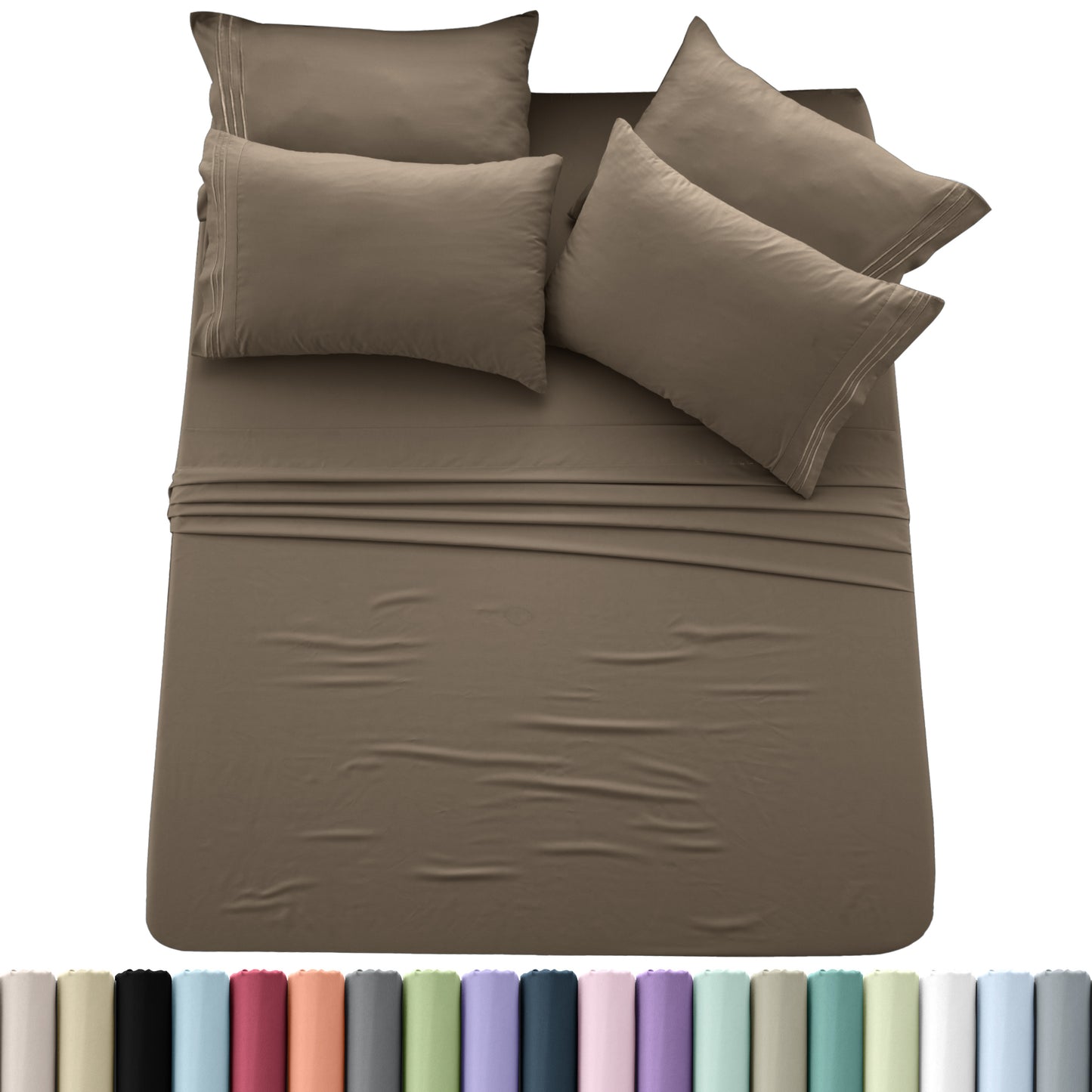 Hannah Bedding 6-PieceSheet Set – Soft Brushed 100% polyester, 20 Vibrant Colors, 6 Different Sizes – Stylish, Comfortable & Fade-Resistant