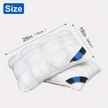 Luxury 5-Star Hotel Quality Pillow - Deep Sleep Neck Support, No Collapse All-Season Use, Machine Washable White Satin, Soft Polyester Fiber, Zipper Closure, Modern Design for Home & Hotel Use, Hotel Pillow, Sleek Pillow, Durable Pillow, Pillow For Sleepi