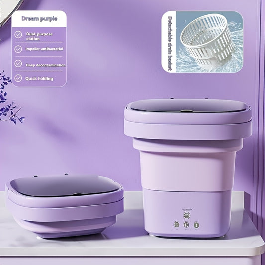 Portable Mini Washing Machine 3 Cleaning Modes | Compact Travel Washer for Underwear Delicates | Space-Saving Laundry Solution for Apartments, RVs, Camping & Dorms