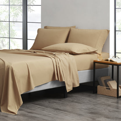 Bibb Home 2000 Thread Count 6 Piece Bamboo Sheet Set – Summer Satin Cooling, Deep Pocket, 6-Pc Egyptian Luxury, Bonus Pillowcases
