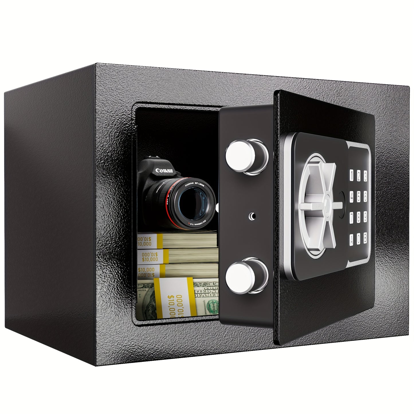Grimtron Safe Box - (0.23 /0.8/1.13/1.71Cu. Ft.) Combination/Fingerprint/ PasswordLock, Suitable for Offices, Bedrooms, And Bedside TablesIdeal for Storing Money, Documents, Passport, The Best Storage Christmas Gift
