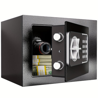 Grimtron Safe Box - (0.23 /0.8/1.13/1.71Cu. Ft.) Combination/Fingerprint/ PasswordLock, Suitable for Offices, Bedrooms, And Bedside TablesIdeal for Storing Money, Documents, Passport, The Best Storage Christmas Gift