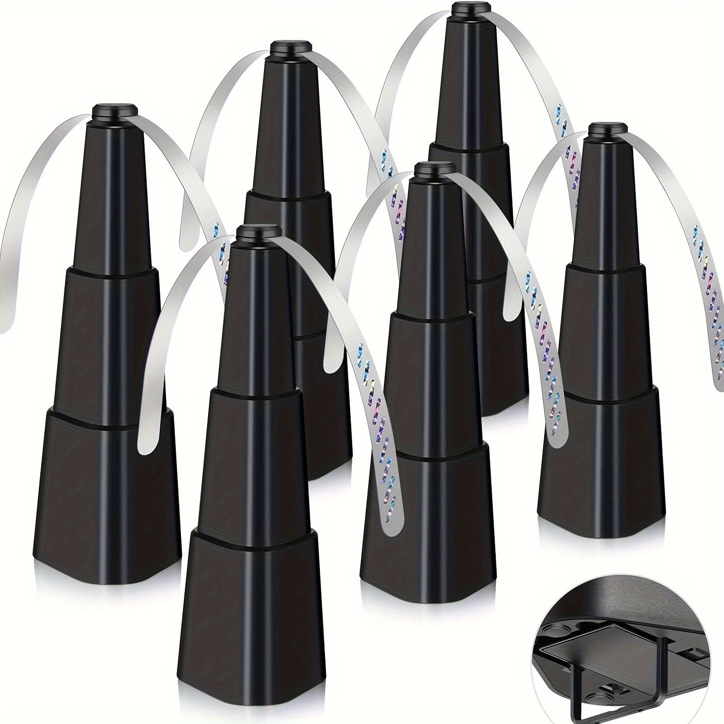Fly Fans for Tables, Fly Repellent Fan for Indoor/Outdoor, Food Fans to Keep Flies Away for Party, BBQ, Home, Picnics, Travel, Portable and Easy Use 6 Pack (Black)