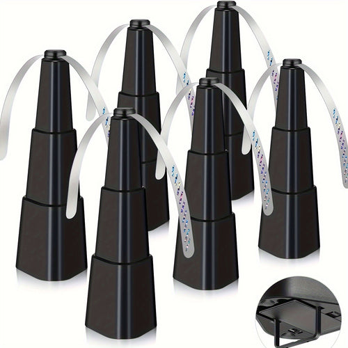 Fly Fans for Tables, Fly Repellent Fan for Indoor/Outdoor, Food Fans to Keep Flies Away for Party, BBQ, Home, Picnics, Travel, Portable and Easy Use 6 Pack (Black)