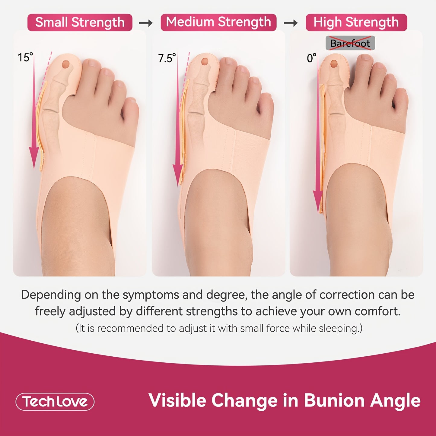 1Pair Corrector Socks, Big Toe Straightener for Day/Night, Adjustable & Breathable Sleeve In Shoe, Bunions Correction