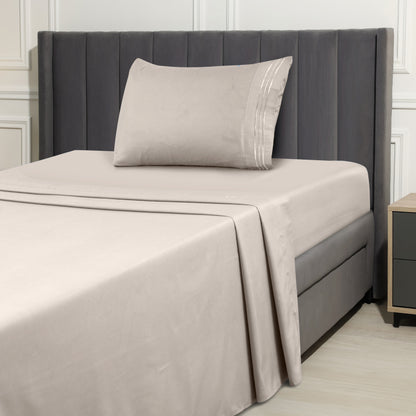 Hannah Bedding 4 Pieces Solid Colors Bed Sheets - 1800 Series Brushed Sheet Set With Pillowcases, Deep Pocket Bedding Set For Ultimate Comfort - Lightweight And Breathable Cooling Sheet Set - 16 Inches Deep Pocket