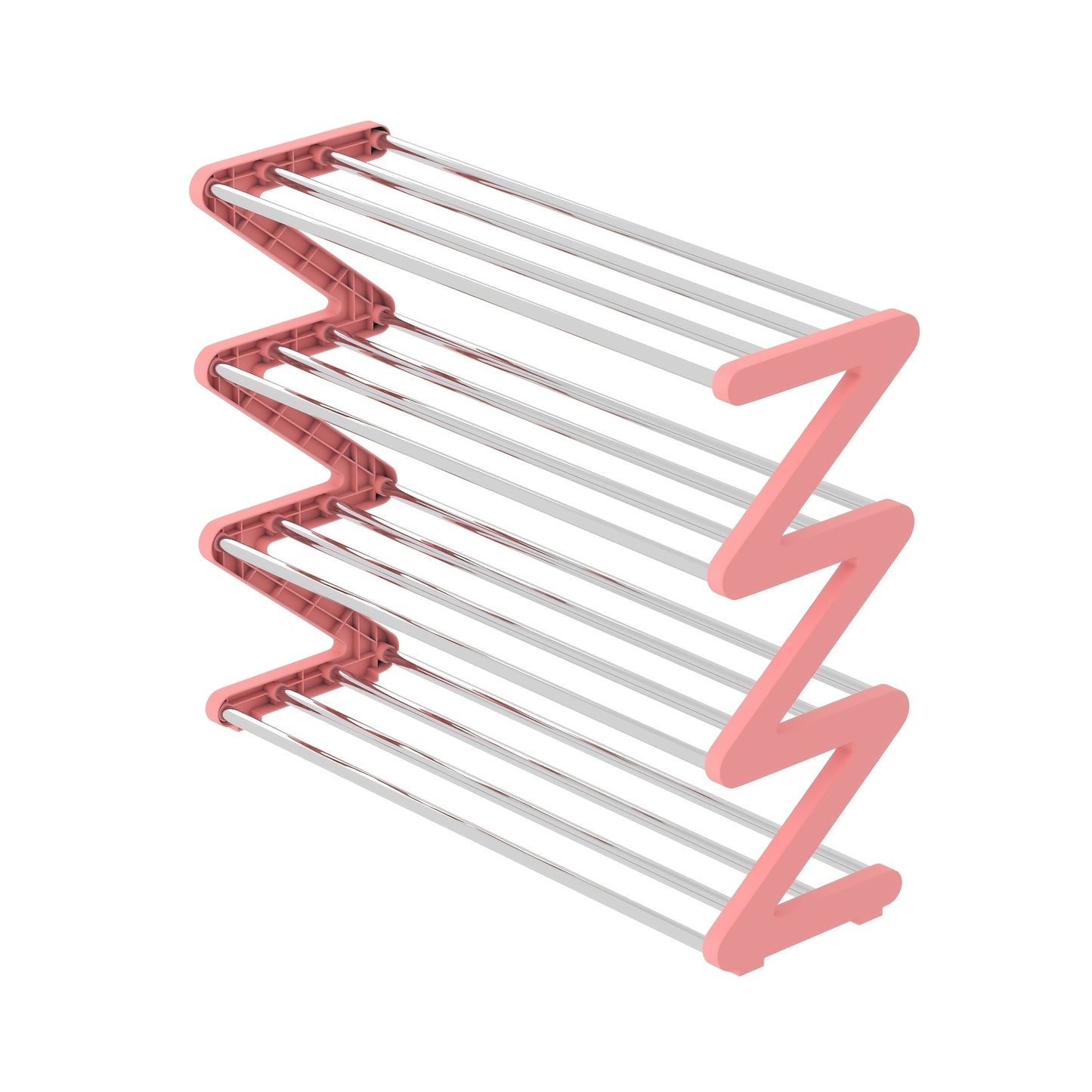 4-Tier Shoe Rack Upgraded Metal Tubes – Multi-Layer Shoe Storage Organizer with Thickened Plastic Parts for Entryway, Doorway, Bedroom, Hallway & Dorm – Graphite Black, Pink, Gray & Blue